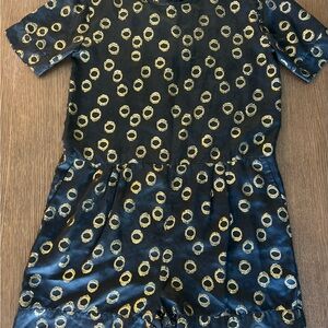 Cynthia Rowley Elegant Black romper with Gold Accents